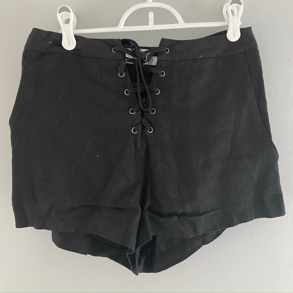LF Black Tie Up Shorts